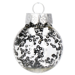 Bombki choinkowe przeźroczyste 24 szt. czarny 5cm zestaw choinkowy