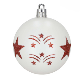 Bombki na choinkę, dekorację choinkowe, świąteczne 30 szt. nietłukące, biało-czerwone