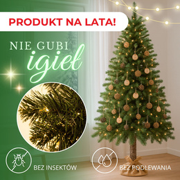 Choinka na pniu 180 cm sztuczna sosna premium gęsta ze stojakiem i jutą