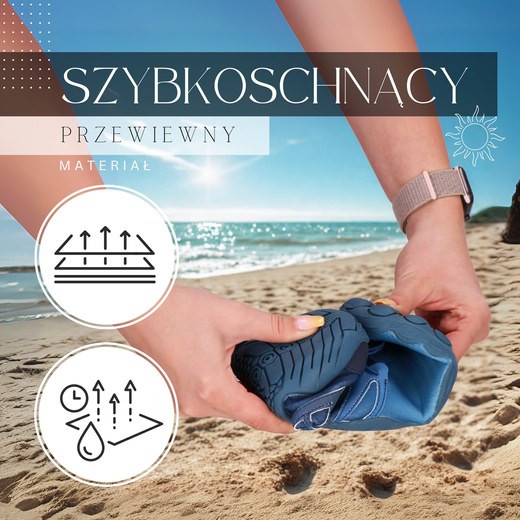 Buty do wody, męskie szybkoschnące buty na plaże rozm. 41 ciemnoniebieskie