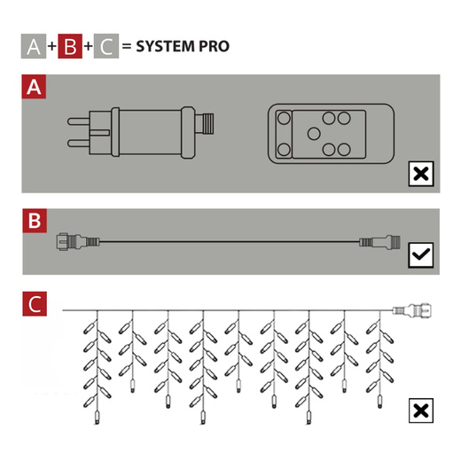 Przedłużacz do lampek choinkowych PRO 5 m kabel łącznik IP65 przedłużka
