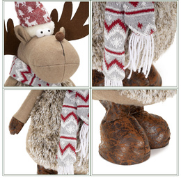 Świąteczny renifer 73 cm ozdoba pod choinkę figurka dekoracja bożonarodzeniowa