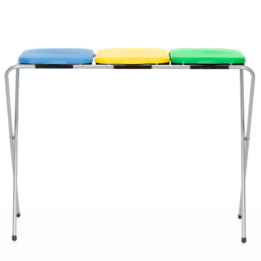 Stelaż na trzy worki do segregacji odpadów, stojak z pokrywami na śmieci