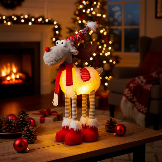 Świąteczny renifer 52 cm figurka ozdoba na święta