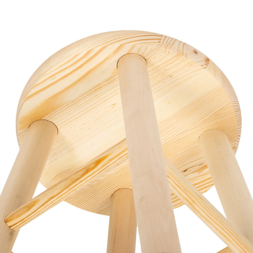 Taboret drewniany, okrągły stołek kucheny, pomocniczy 44 cm krzesło wielofunkcyjne 