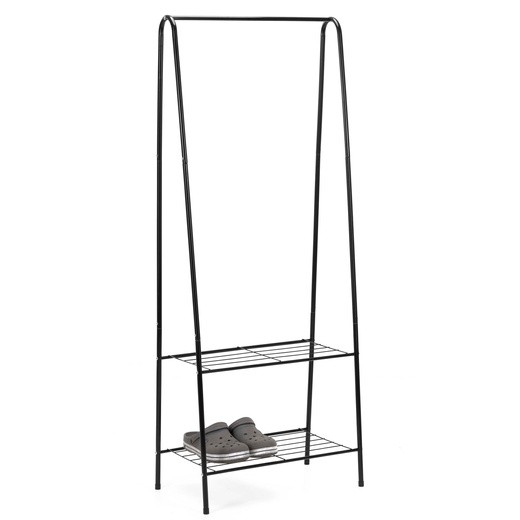 Wieszak stojący na ubrania z półką na buty 150x60x34 cm wolnostojący stojak do garderoby