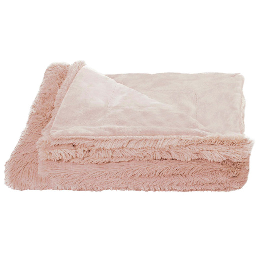 Narzuta na łóżko, pled 200x220 cm dwustronny koc na kanapę różowy