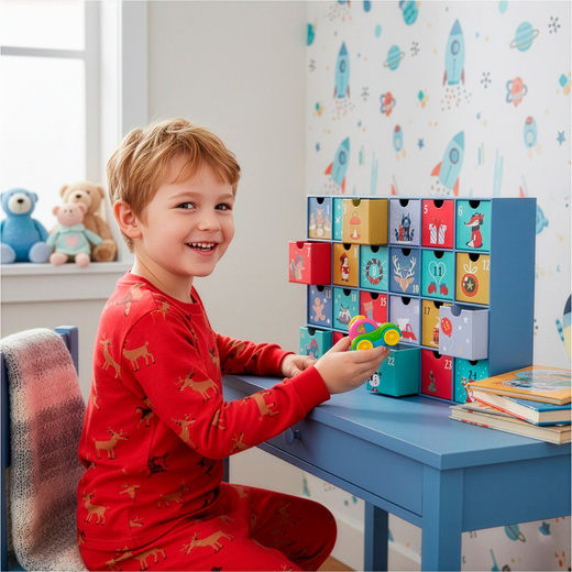 Kalendarz adwentowy z szufladkami 24szt. dekoracja świąteczna