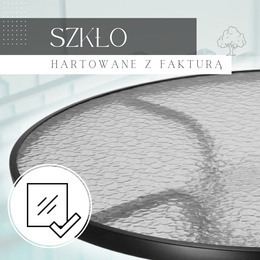 Stół ogrodowy i na taras szkło 90 cm okrągły czarny