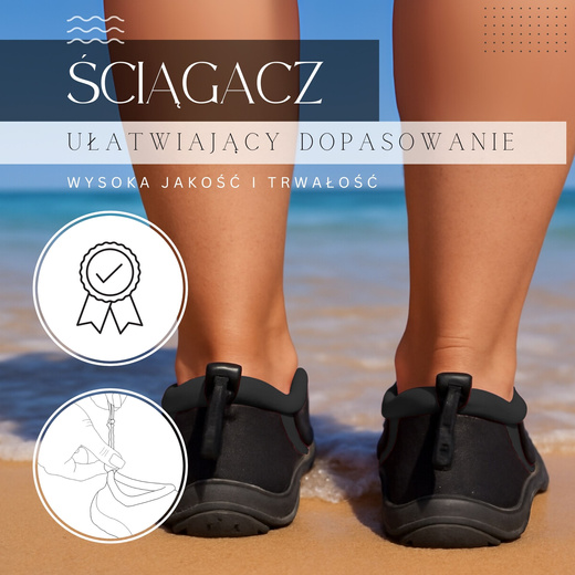 Buty do wody, szybkoschnące buty na plaże rozm. 42 czarne