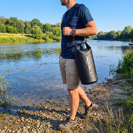 Worek wodoszczelny 10l wodoodporna saszetka podróżna, torba turystyczna na plażę czarna