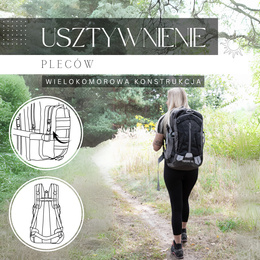 Plecak turystyczny 60 L trekkingowy górski z osłoną przeciwdeszczową czarno-szary