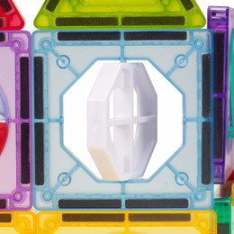 Klocki magnetyczne, konstrukcyjne zestaw 66 szt. tunel kulkowy, kulki LED