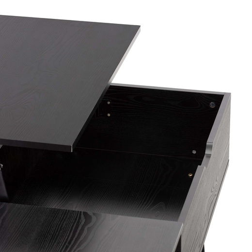 Stolik kawowy z podnoszonym blatem i schowkiem, ława do salonu 100x50x43 cm czarny