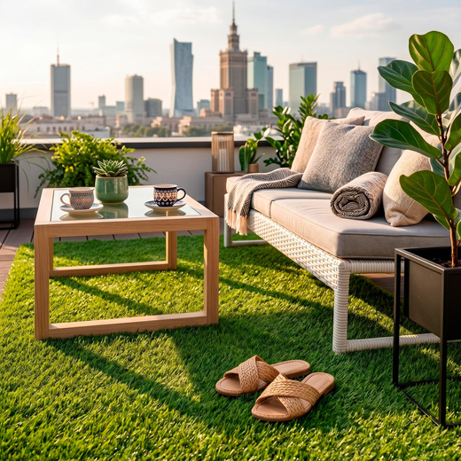 Sztuczna trawa 1x5 m w rolce zielona wykładzina na taras balkon do ogrodu 20 mm