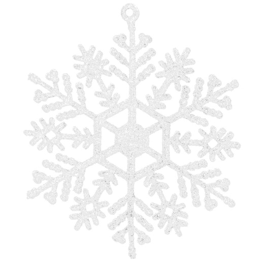 Zawieszka choinkowa 12 szt. śnieżynki świąteczna ozdoba białe brokat