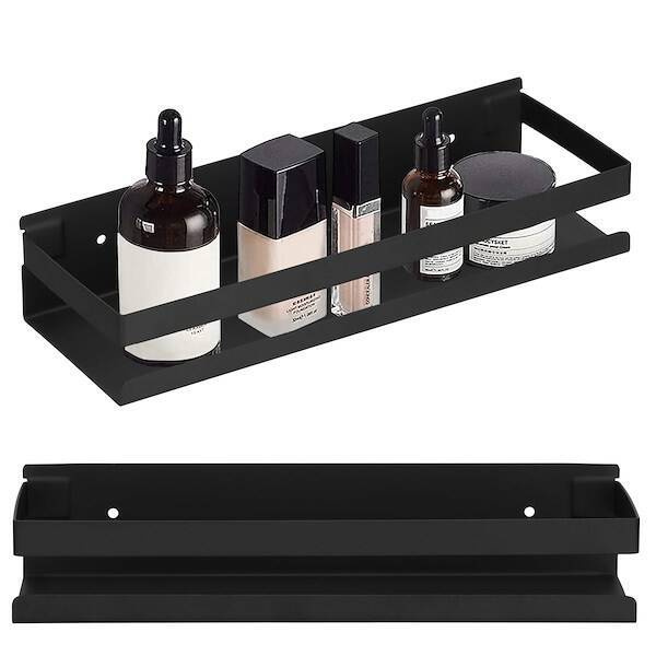 Półka łazienkowa pod prysznic 30x10 cm ze stali nierdzewnej czarna