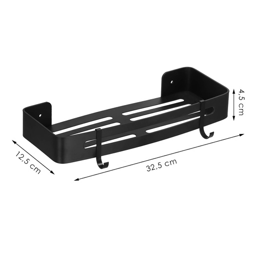 Półka łazienkowa pod prysznic 32x12 cm ze stali nierdzewnej czarna