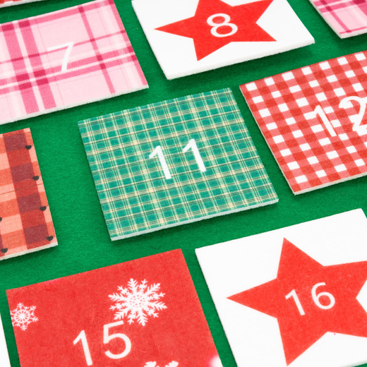 Kalendarz adwentowy, świąteczny Choinka 102 cm dekoracja na ścianę, multikolor