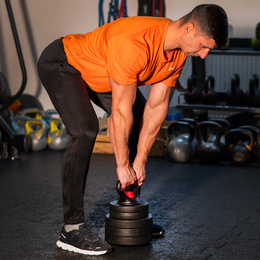 Kettlebell z regulacją obciążenia 10 kg zestaw 5 talerzy