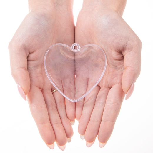 Bombki akrylowe 7cm serce plastikowe decoupage zestaw 10 szt.