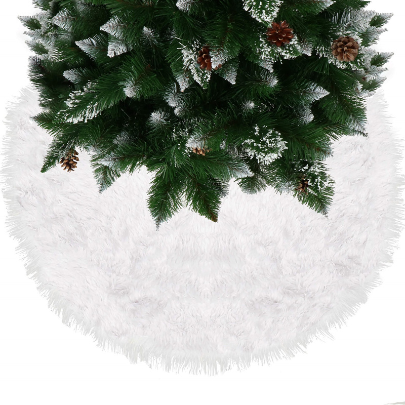 Dywanik pod choinkę 72 cm biały włochacz mata na prezenty