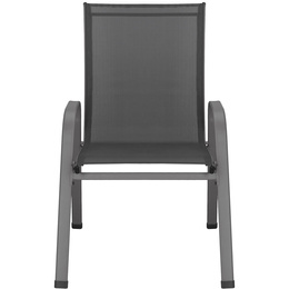 Krzesła ogrodowe 4 szt. metalowe wys. 92 cm na taras balkon 120 kg ciemnoszare