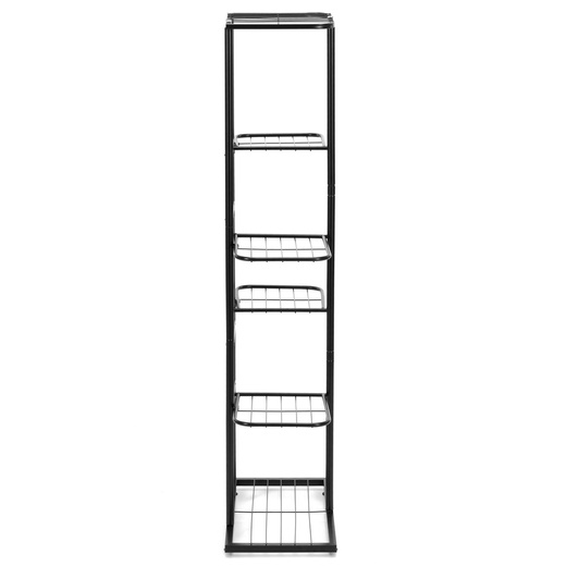 Kwietnik metalowy 6 półek stojak na rośliny 106 cm pionowy, czarny