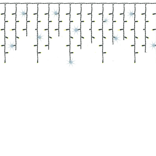 Kurtyna świetlna 500 led girlanda, lampki zewnętrzne sople ciepły biały + flash