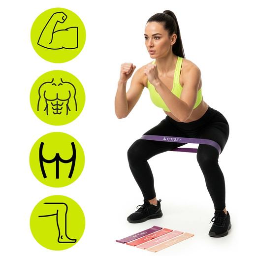 Gumy oporowe do ćwiczeń zestaw 5 szt. taśmy fitness do rehabilitacji opór 1-20 kg