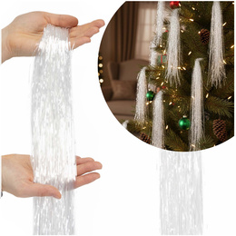 Włosy Anielskie na choinkę, dekoracja świąteczna 100 cm przeźroczyste