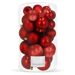 Bombki choinkowe 30 szt. ozdoby świąteczne czerwony
