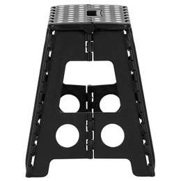 Stołek składany 39 cm schodek pomocniczy 150 kg podest antypoślizgowy, czarny