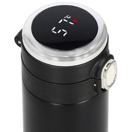 Kubek termiczny 420 ml ze stali nierdzewnej na kawę herbatę, z wyświetlaczem temp. czarny