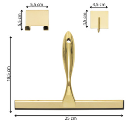 Ściągaczka do szyb, kabiny prysznicowej, łazienkowa ze stali nierdzewnej z uchwytem, złota