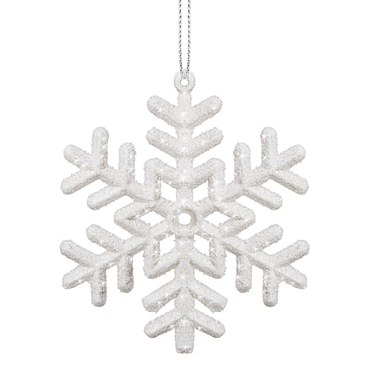 Zawieszki choinkowe białe śnieżynki na choinkę 8,5 cm 3 szt.