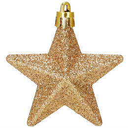 Bombki choinkowe 6 szt. gwiazdki ozdoby świąteczne zestaw rose gold