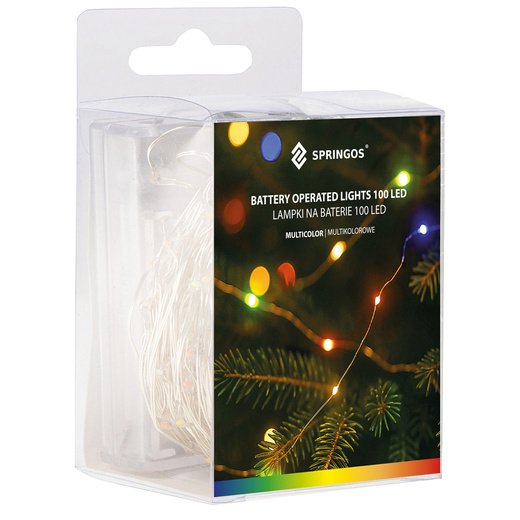 Lampki choinkowe 100 LED druciki mikro na baterie