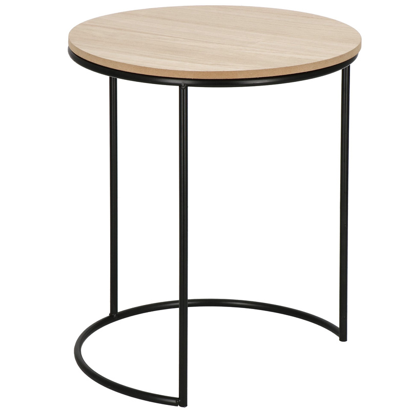 Stolik kawowy loft, metalowy industrialny z okrągłym blatem do salonu nowoczesny