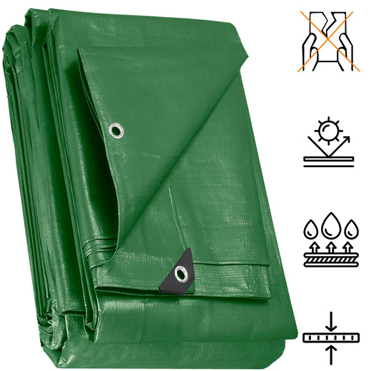 Plandeka 6x8m 120g/m2 gruba płachta ochronna zielona