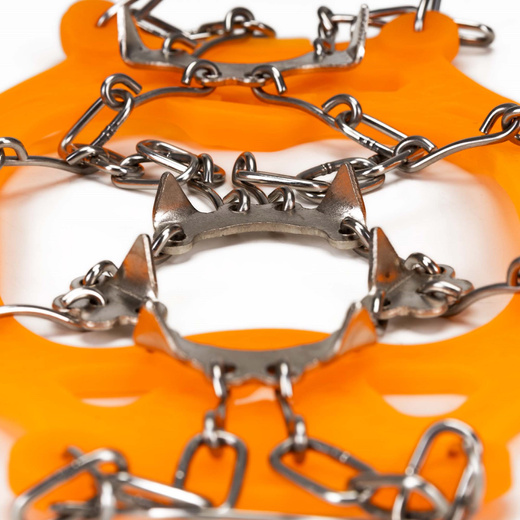 Raczki na buty stalowe antypoślizgowe turystyczne nakładki rozmiar 40-45 pomarańczowe