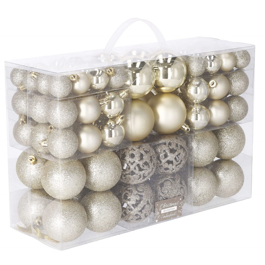 Bombki choinkowe 100 szt. ozdoby świąteczne zestaw złote