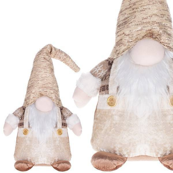 Mikołaj 35cm ozdoba świąteczna, krasnal świąteczny, gnom złoty