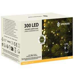 Lampki choinkowe 300 led biały ciepły, flash biały zimny 25,5 m oświetlenie świąteczne IP44