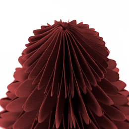 Papierowa choinka 30 cm ozdoba świąteczna dekoracja 3D z magnesem bordowa
