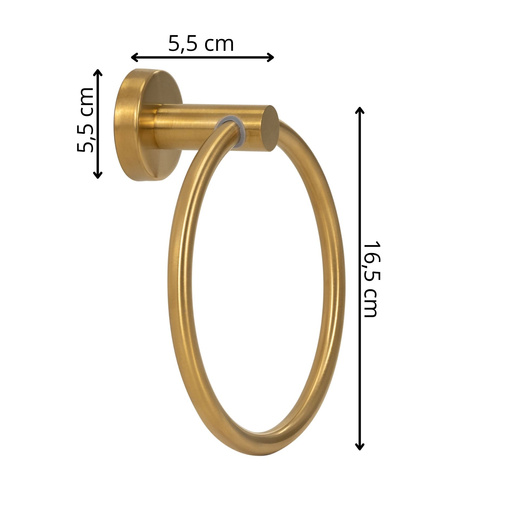 Wieszak na ręczniki, łazienkowy okrągły, uchwyt na ręczniki, złoty