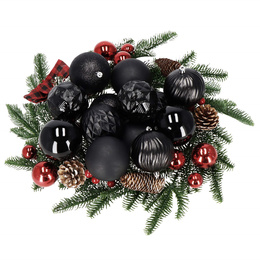 Bombki choinkowe 30 szt. czarny 8cm zestaw choinkowy