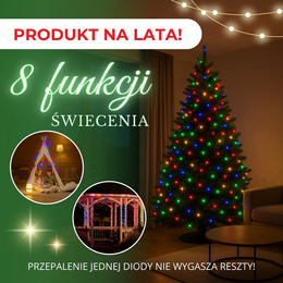Lampki choinkowe 200 led multikolor 10m oświetlenie świąteczne IP44