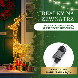 Renifer świąteczny 80 LED świetlna dekoracja do ogrodu biały ciepły