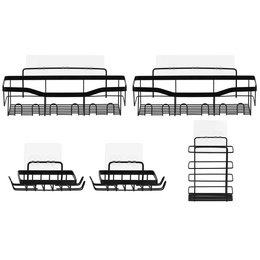 Półki łazienkowe, zestaw 5 szt. półka pod prysznic, wisząca, czarne